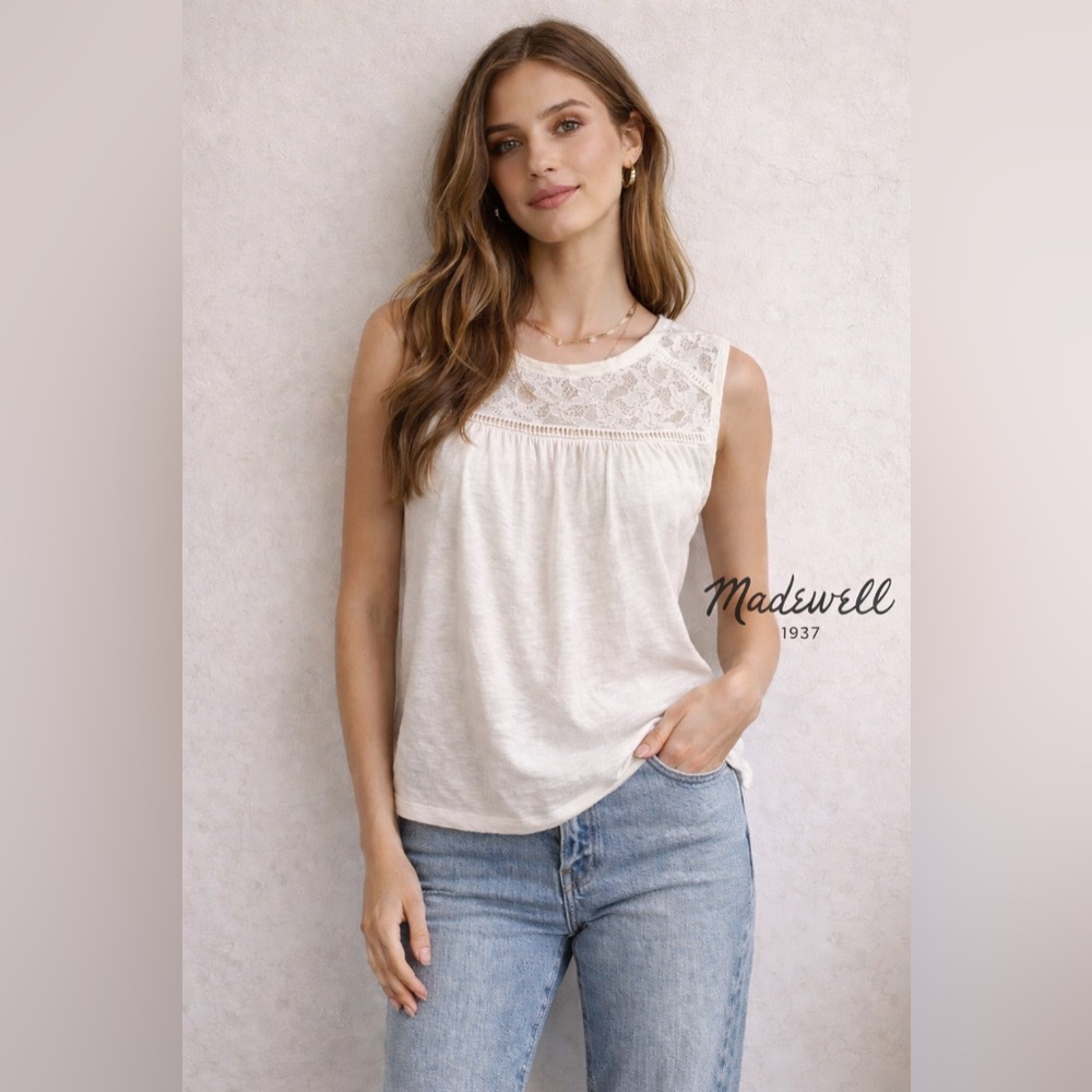 Madewell Linen Lace Tank Top